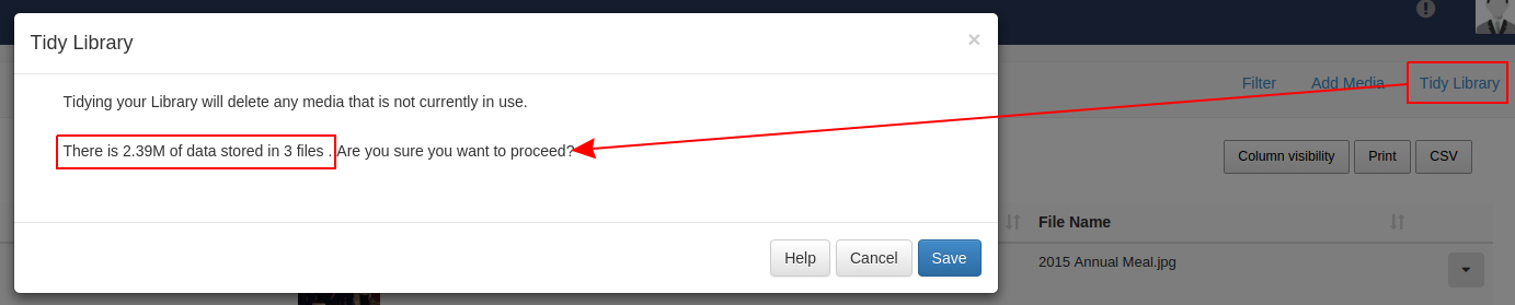 Library Tidy from Library